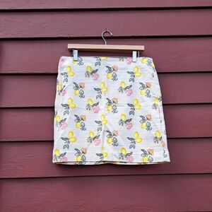 Lemon & floral print pencil skirt